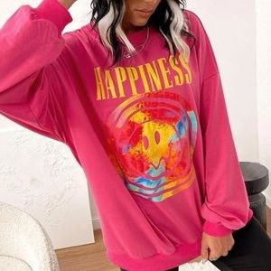 pink happiness sweatshirt